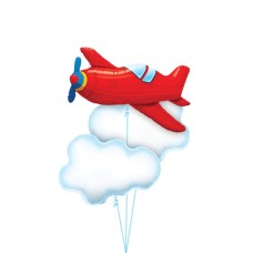 Red Plane Clouds Balloon Bouquet